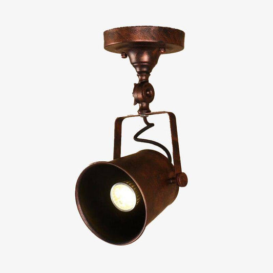 Design LED plafondlamp met retro gekleurde metalen lampenkap Industrieel