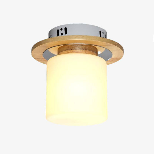 Moderne LED-plafondlamp in Scandinavisch hout Vierkant