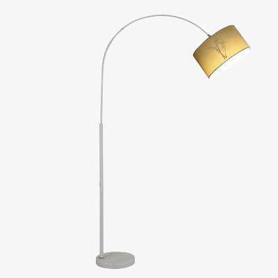 Design vloerlamp met hangende stoffen lampenkap