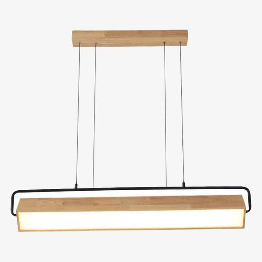 Hang moderne langwerpige houten LED-kroonluchter