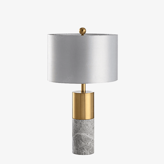 Designer LED-tafellamp in gouden cilindrische vorm en marmer