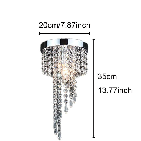 Moderne chromen LED hanglamp en luxe kristalglas