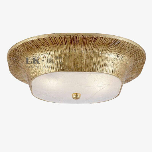 LED-designplafondlamp in retrostijl goudmetaal