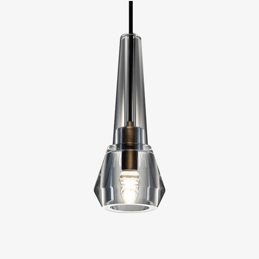 Designer LED-wandlamp van metaal en retro kristalglas