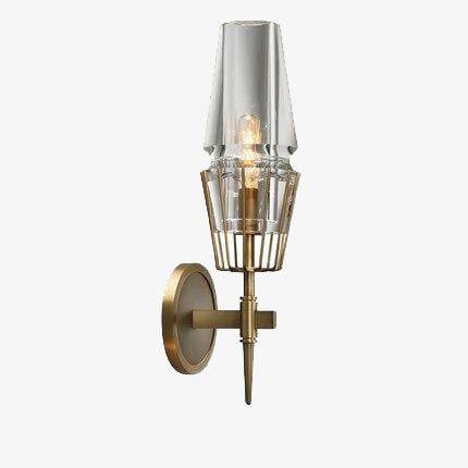 Designer LED-wandlamp in metaal en retro glas