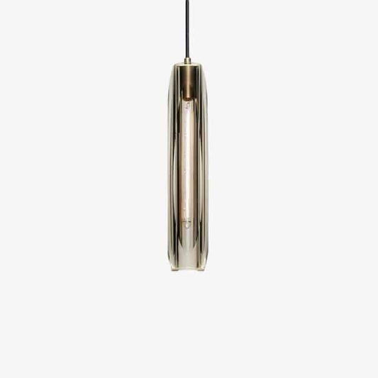 Design langwerpige LED hanglamp in kristalglas
