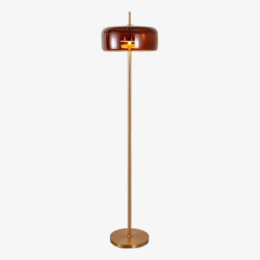 Kroonluchter ronde design vloerlamp in rookglas