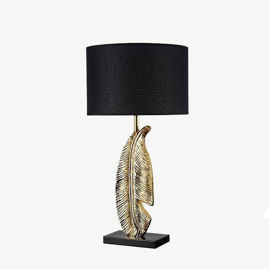 Design LED tafellamp met gouden veer en afgeronde Luxe lampenkap