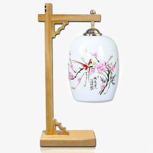 Chinese stijl houten galg bureau- of bedlampje