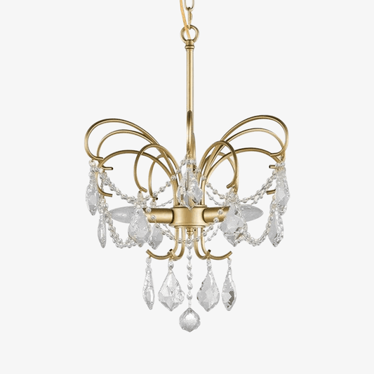 Design LED kroonluchter met gouden takken en luxe kristalglas