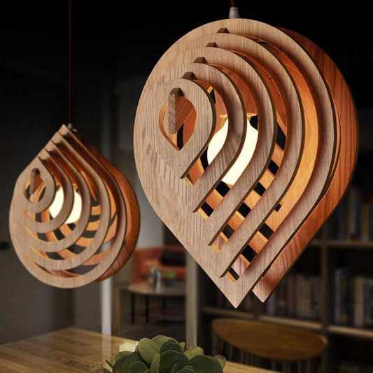 Noordse houten 3D hanglamp