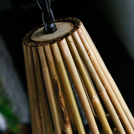 Asia conische hanglamp van bamboe