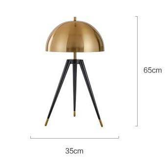 Designer zwarte driepoot LED vloerlamp met gouden lampenkap Mushroom