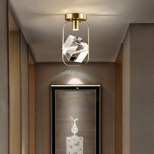 Moderne LED plafondlamp met vierkante kristal Sollya