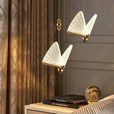 Glazen LED hanglamp in vlinderstijl