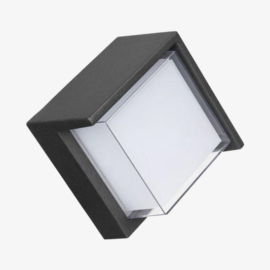 Porch zwarte vierkante LED buitenwandlamp