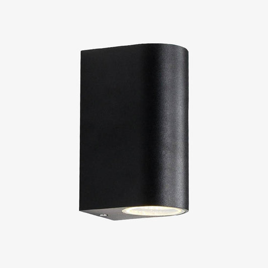 LED-buitenwandlamp met afgerond ontwerp in zwart aluminium