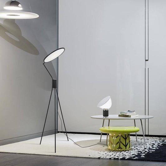 Moderne design vloerlamp met ronde hanglamp