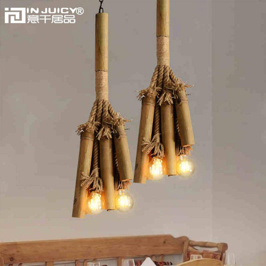 Hennep bamboe dynamiet hanglamp