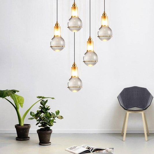Design LED hanglamp in goud metaal met luxe kristallen lampenkap