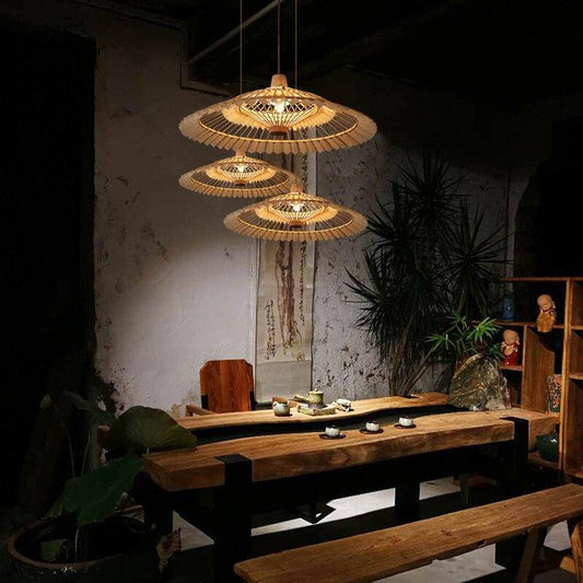 Chinese bamboe conische design hanglamp