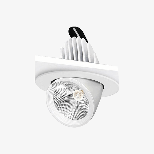 Ronde LED-spot 360° draaibaar in wit aluminium