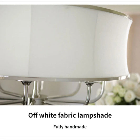 Amerikaanse stijl volledig koperen kroonluchter eenvoudige creatieve stoffen lampenkap woonkamer slaapkamer restaurant studie villa hanglamp
