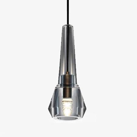Design hanglamp in conisch rookkristalglas met Luxe LED