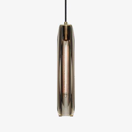 Design hanglamp in gerookte kristallen glazen buis met LED Luxury