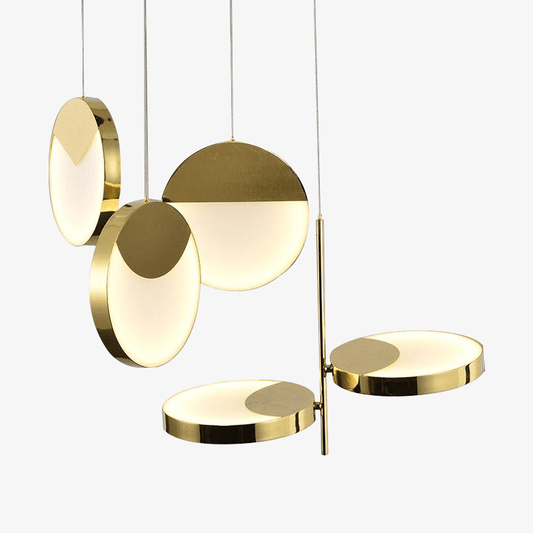 Designer LED hanglamp met afgeronde gouden vormen Créative