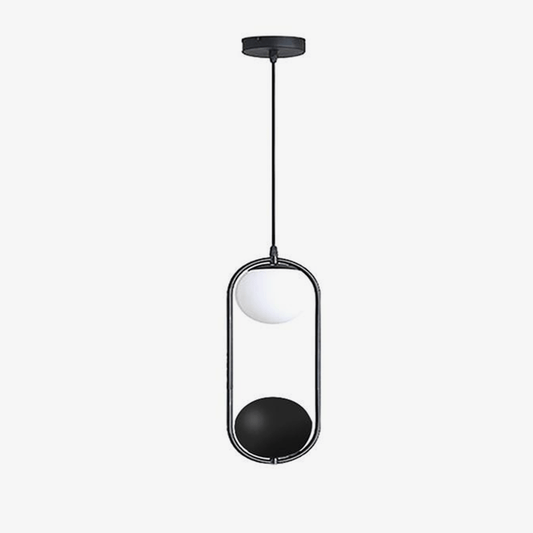 Design LED hanglamp met glazen bol en hangende bloemen