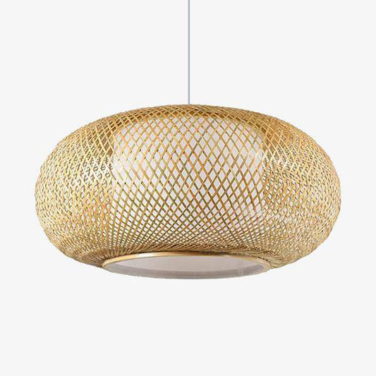 Ovale ronde bamboe hanglamp in Japanse stijl Woven