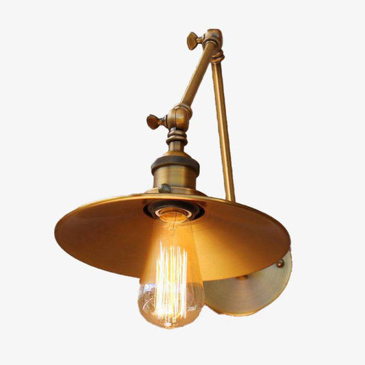 Gouden wandlamp antieke stijl zwenkarm