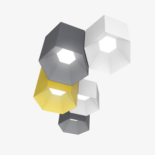 Geometrisch gekleurde zeshoekige plafondlamp