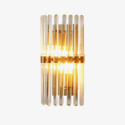 Designer gouden LED wandlamp in luxe kristalglas