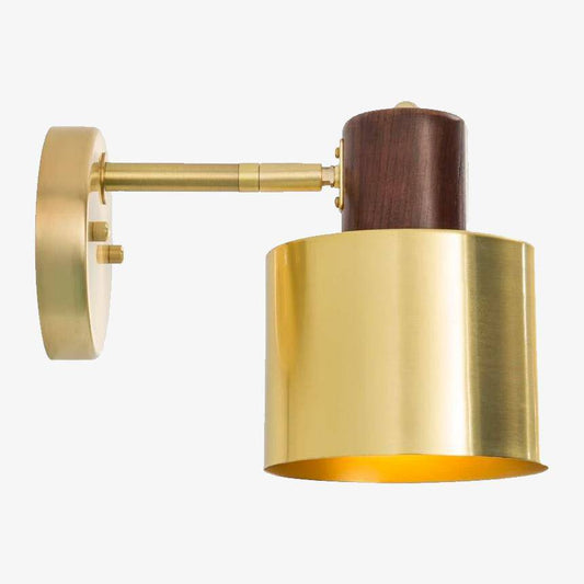 Verstelbare goudkleurige metalen LED wandlamp