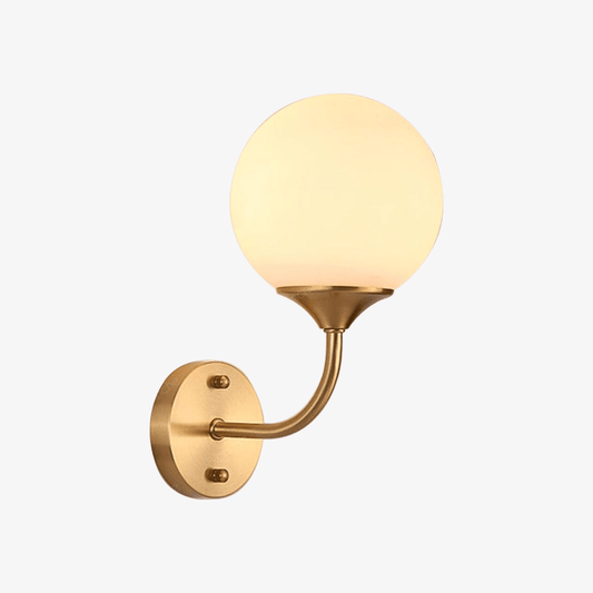 Moderne LED wandlamp met Cooper glazen bol