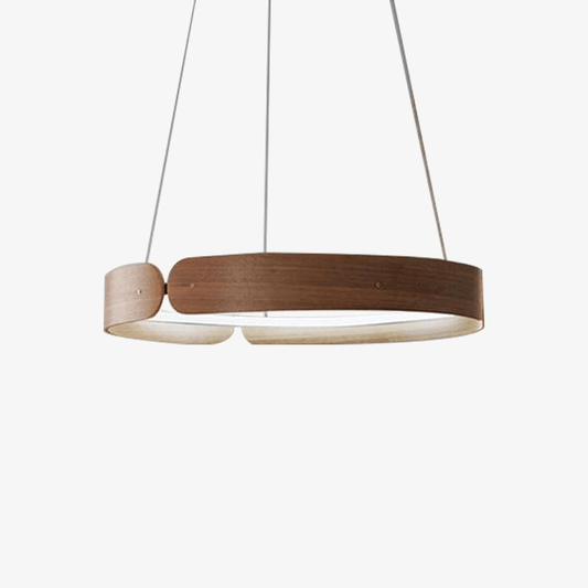 Scandinavische ronde houten LED-designkroonluchter