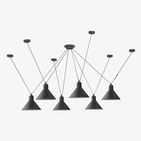 Design LED kroonluchter met diverse Art hanglampen