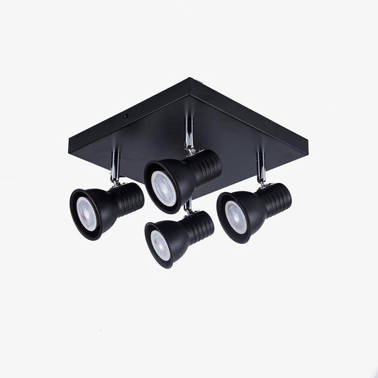 Zwarte verstelbare LED-plafondlamp met spot (meerdere vormen)