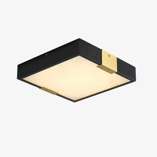 Designer vierkante LED-plafondlamp in marmer en metaal