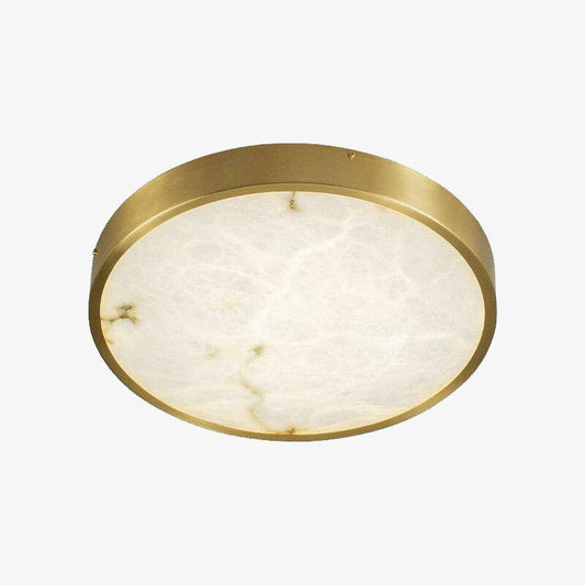 Ronde LED design plafondlamp in marmer met gouden randen