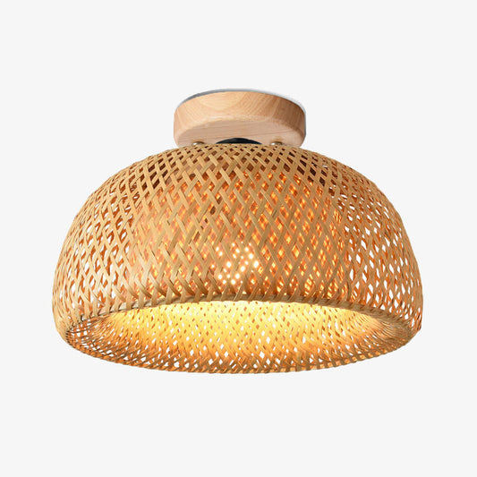 Moderne ronde plafondlamp in natuurlijk bamboe Solferino