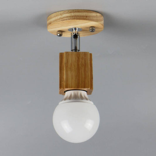 Houten wandlamp met minimalistische LED-lamp
