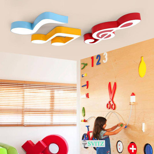 LED-kinderplafondlamp met muzieknoten