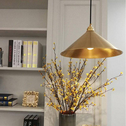 Loft goud conische LED design hanglamp