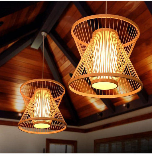 Design hanglamp van rotan bamboe kooi