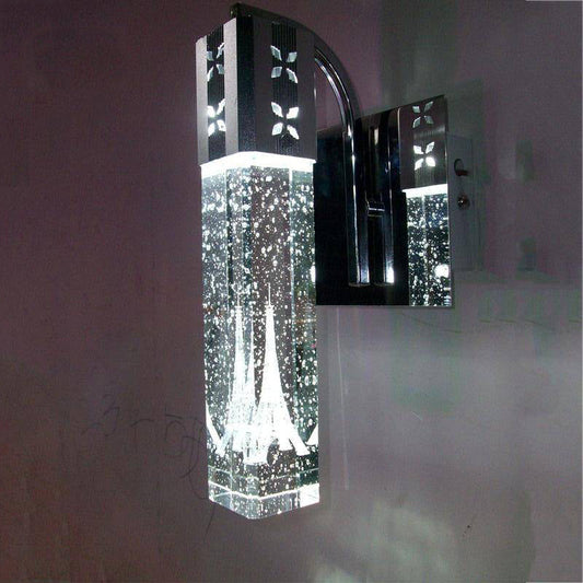 Kubieke kristallen wandlamp met Eiffeltoren Bubble
