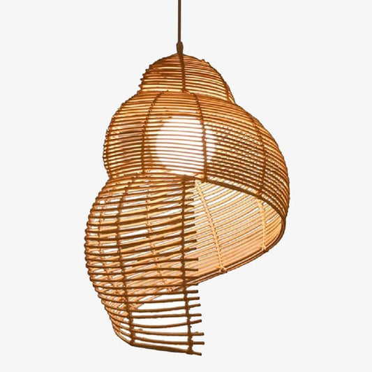 Aziatische houten spiraal hanglamp